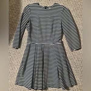 Navy and White Striped Long Sleeve Dress